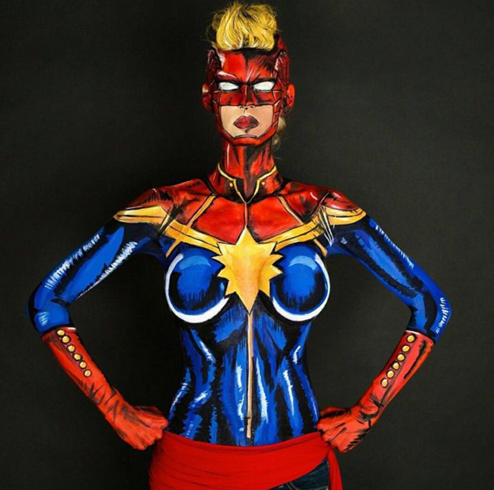 Body Paint Captain Marvel