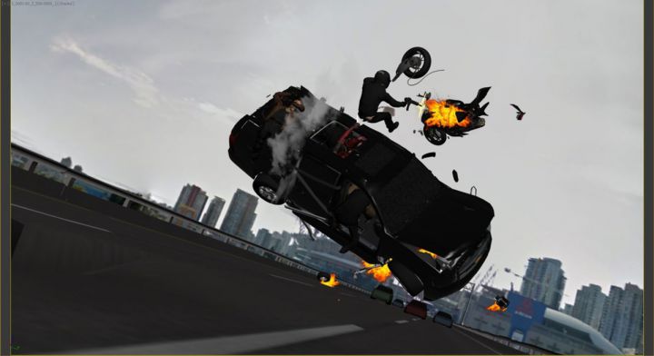 Deadpool Scene accident voiture sans FX