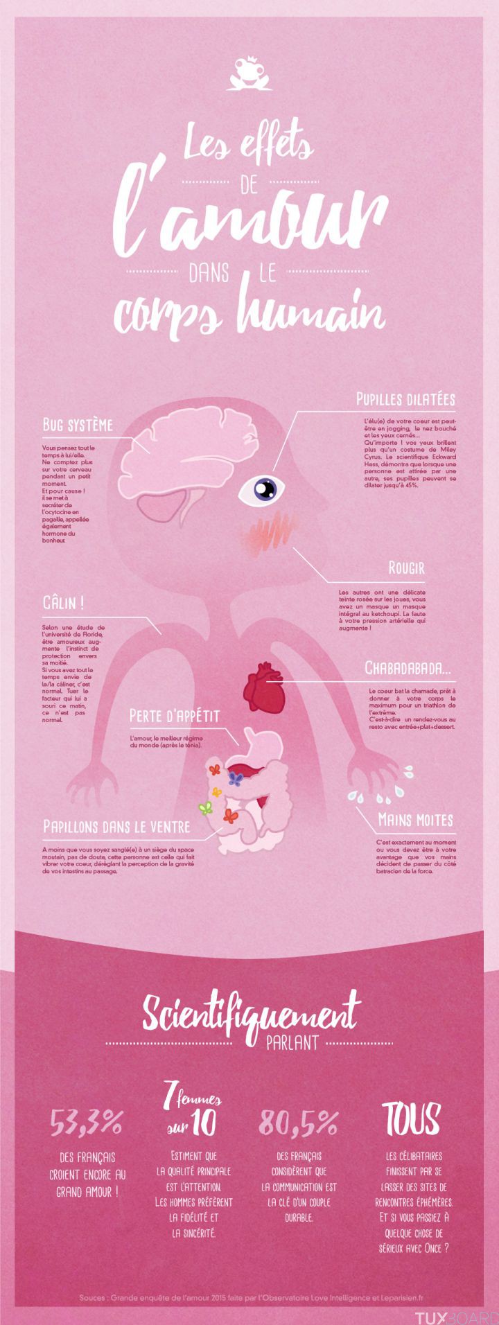 Infographie effets amour corps humain