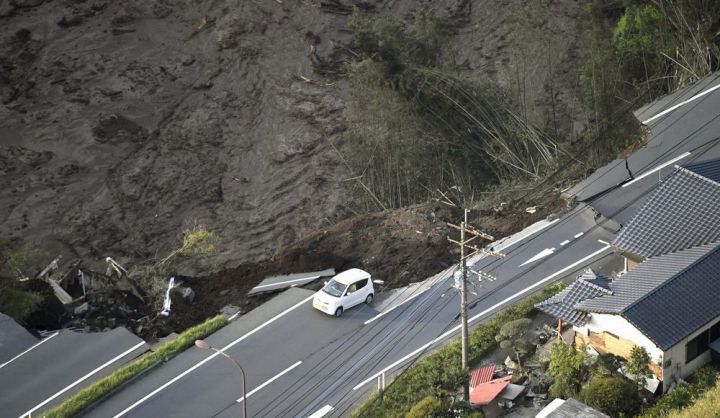 glissement de terrain Kyushu au japon