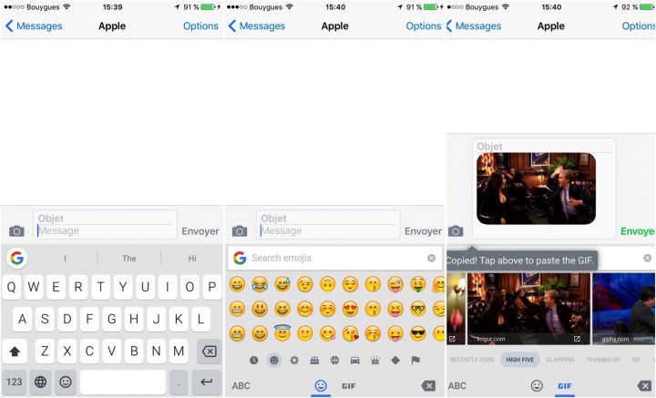 gboard ajouter clavier emojis gif