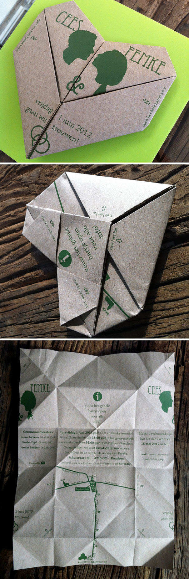 Faire-part Mariage original origami