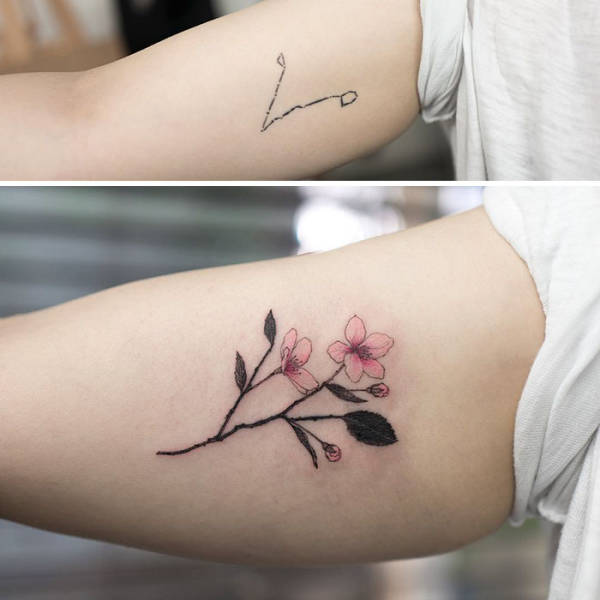 tatouages minimalistes hongdam