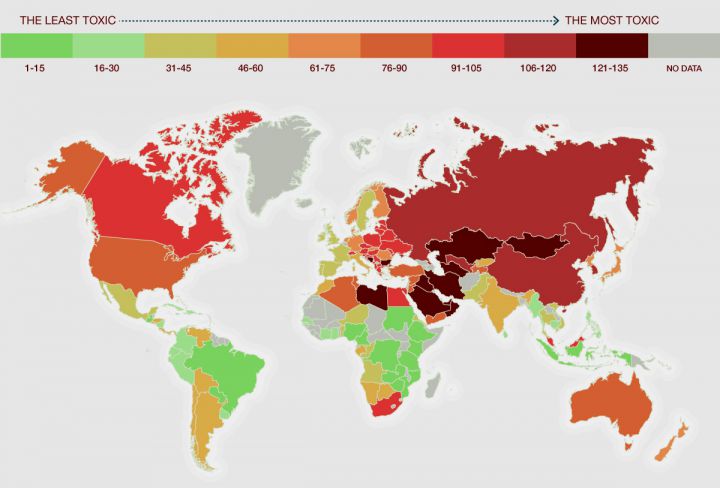 pays les plus toxiques monde