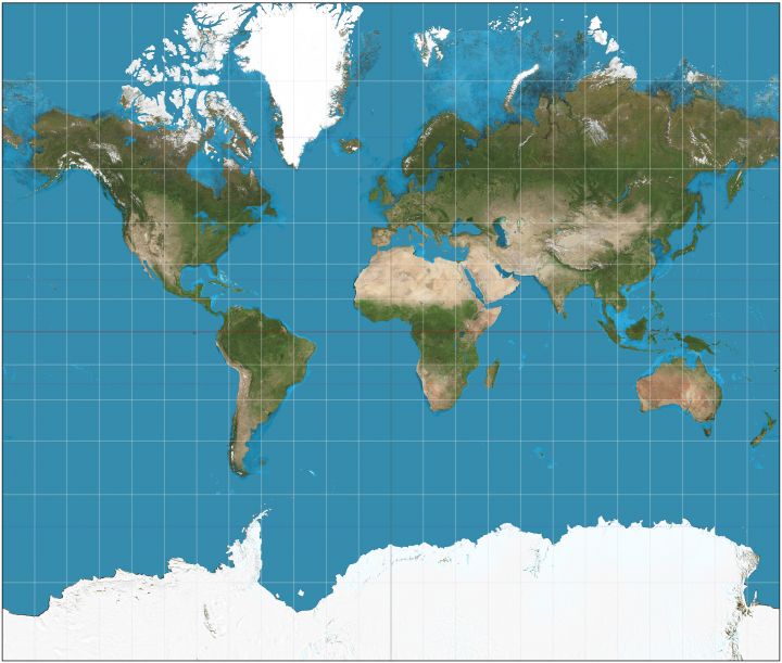 carte du monde mercator