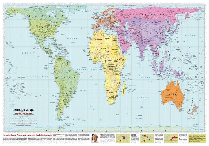 carte du monde peters