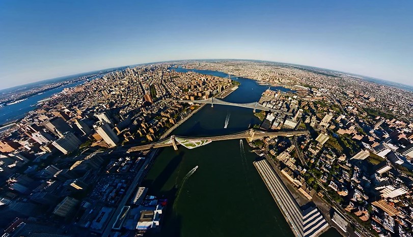 Le pont de Brooklyn transformé en quartier ré-imaginé par l’architecte Daniel Gillen