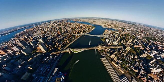 Le pont de Brooklyn transformé en quartier ré-imaginé par l’architecte Daniel Gillen