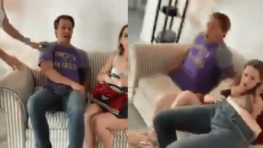 une femme perd complètement ses moyens devant le corps d’un homme qui se divise en deux