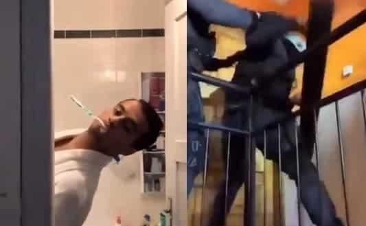 Photo montrant un homme qui prend tout son temps de se préparer avant de s’enfuir