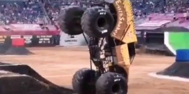 Ce monster truck peut rouler avec ses deux-roues avant uniquement