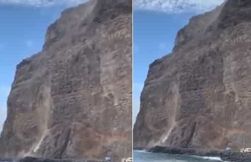 Une falaise des Canaries tombe dans la mer