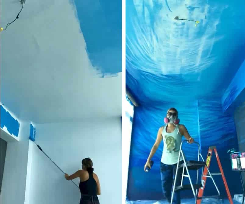 Cette artiste peint une chambre pour donner l’illusion d’un fond marin et le résultat est époustouflant