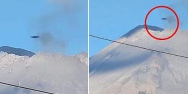 Cette photo d'un OVNI au-dessus d'un volcan en explosion devient virale et explose les vues !