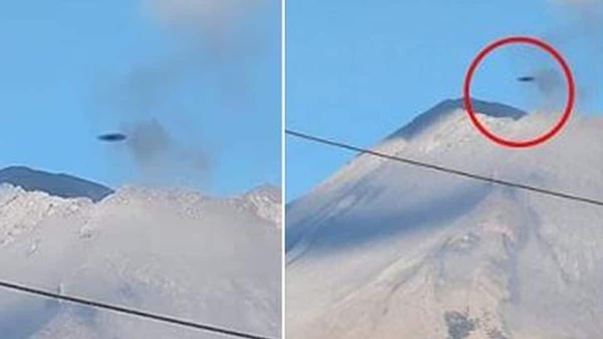 Cette photo d'un OVNI au-dessus d'un volcan en explosion devient virale et explose les vues !