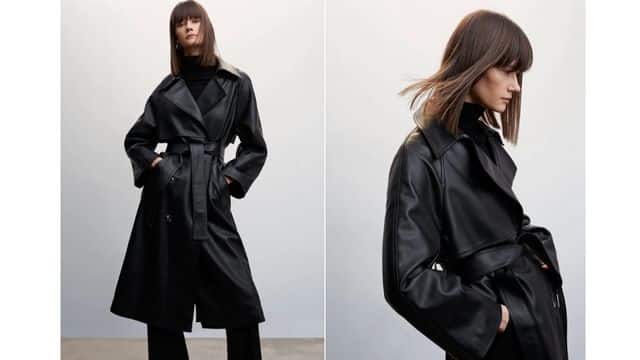 Mango frappe fort avec son trench en similicuir à moins de 100 euros, parfait pour terminer l'hiver 