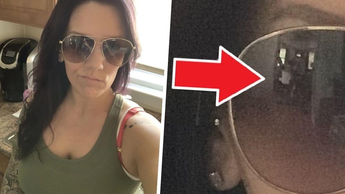 Une jeune femme prend un selfie et découvre une chose effrayante en zoomant sur le reflet de ses lunettes de soleil !