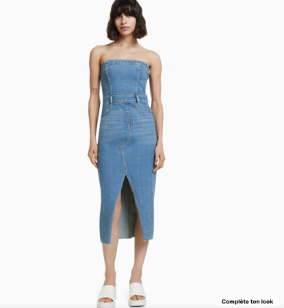 Bershka affole la fashion sphère avec sa robe bandeau en jean intemporelle