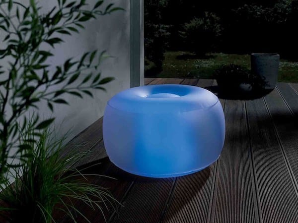 Pouf Gonflable Extérieur/Intérieur - 103x103x60 Cm - Canapé Sac Paresseux Bleu/Rouge