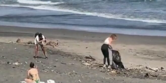 Elle se filme en train de nettoyer une plage pour faire des vues mais laisse les déchets sur place !