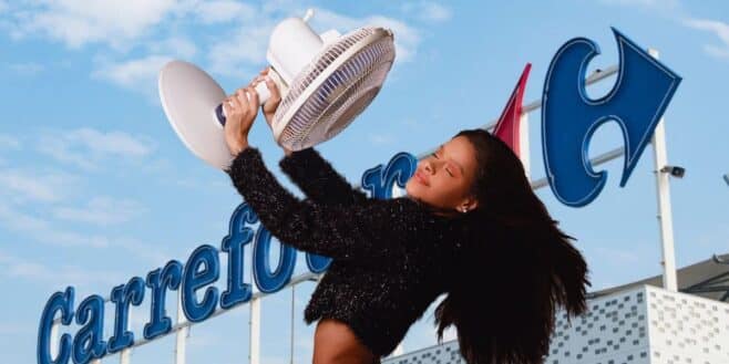 Cohuez chez Carrefour avec son nouveau ventilateur qui va vous rafraîchir en pleine canicule !