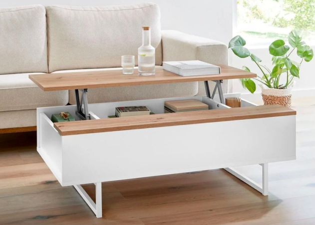 Lidl: cette table basse a un plateau réglable et des rangements pour gagner de la place-article