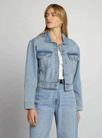 Veste courte en jean Kiabi