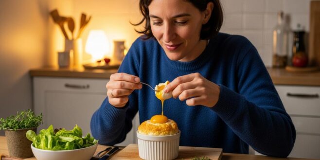Tuxboard.com - L'œuf cocotte: le meilleur dîner du soir, rapide et économique, prêt en 10 minutes