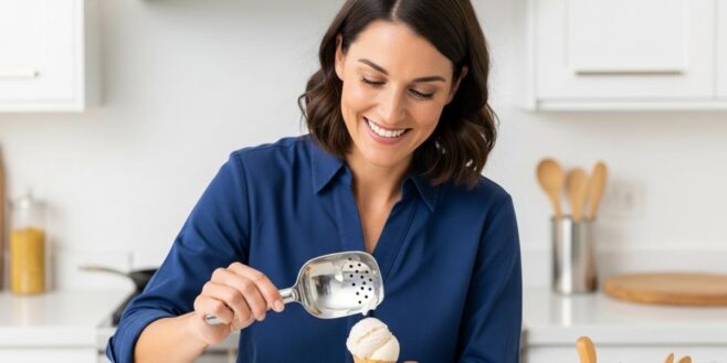 Tuxboard - Action lance une cuillère à glace en acier inoxydable à 0,99 euro en avril 2026