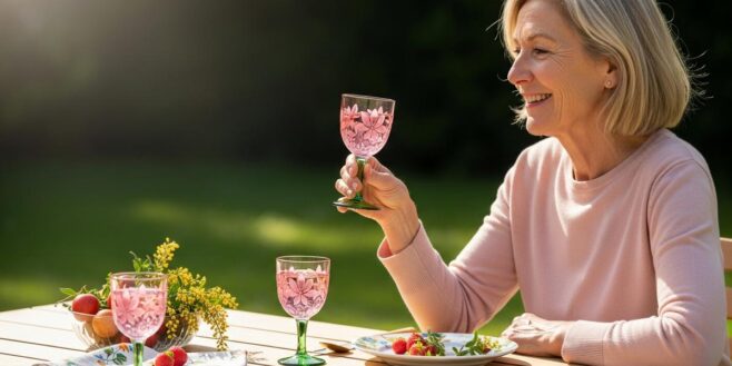 Tuxboard - Gifi lance un verre à pied floral rose et vert à 1,99 euro pour vos tables de printemps 2026