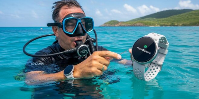 Tuxboard - Un plongeur a remonté un prototype de la Pixel Watch 5 depuis les fonds marins des Caraïbes
