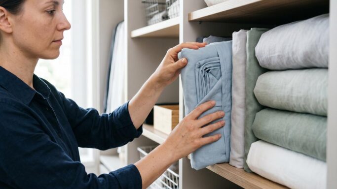 Tuxboard - Fini les draps entassés en boule dans l'armoire : ce geste avec la taie d'oreiller change tout