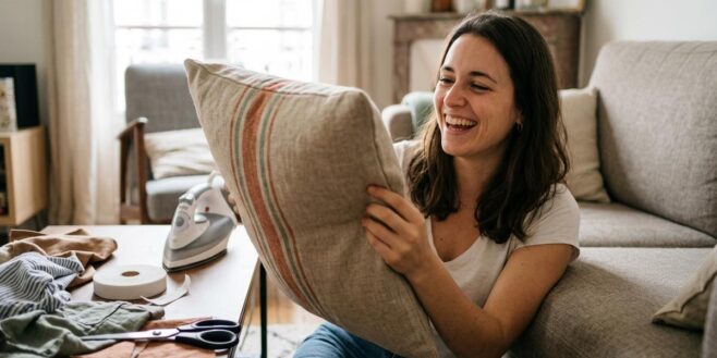 Tuxboard - « Je ne couds plus jamais mes coussins de canapé » : la méthode des décorateurs pour les refaire en 30 minutes sans machine