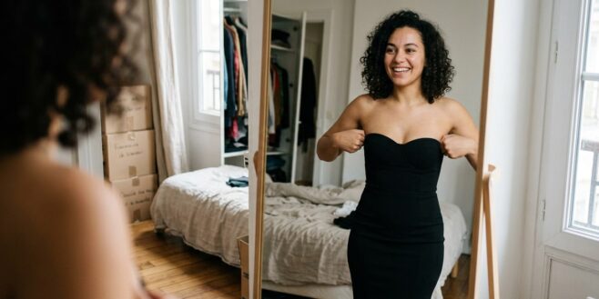 Tuxboard - Cette petite robe noire Kiabi à 8,80 euros au lieu de 22 mise sur la coupe bustier qui flatte toutes les morphologies