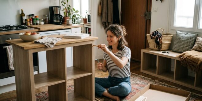 Tuxboard - Ce meuble IKEA à 4 cases se transforme en îlot de cuisine ou banc d'entrée