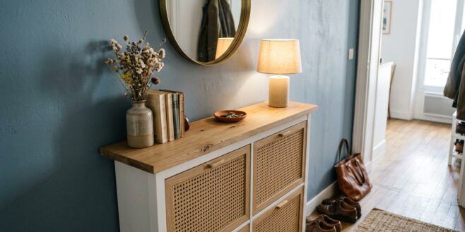 Tuxboard - Ce hack IKEA transforme un range-chaussures à 129€ en console chic pour l'entrée