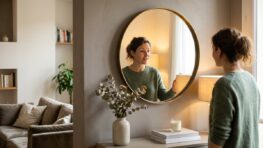 Tuxboard - Ce miroir rond doré à 9,95 € chez Action transforme le salon en suite d'hôtel